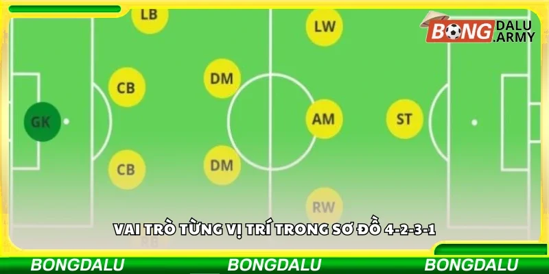 Khám phá vai trò từng vị trí trong sơ đồ 4-2-3-1